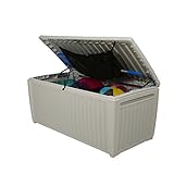 Auflagenbox / Kissenbox Koll Living 511 Liter l 100% Wasserdicht l mit Belüftung dadurch kein übler Geruch / Schimmel l Moderne Rattanoptik l l Deckel belastbar bis 200 KG ( 2 Personen ) - Poolbox - 3