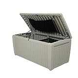 Auflagenbox / Kissenbox Koll Living 511 Liter l 100% Wasserdicht l mit Belüftung dadurch kein übler Geruch / Schimmel l Moderne Rattanoptik l l Deckel belastbar bis 200 KG ( 2 Personen ) - Poolbox - 4