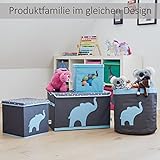 Store It 670384 Spielzeugtruhe, blauem, Polyester, Elefant – grau/hellblau, 62 x 37,5 x 39 cm - 5